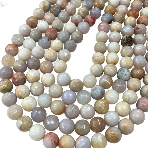 8mm Faceted Australian Agate Beads, Round Gemstone Beads, Wholesale Beads