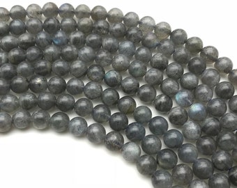 8mm Natural Black Labradorite Beads, Round Gemstone Beads, Wholesale Beads