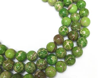 10mm Aqua Terra Jasper Beads, Green Imperial Jasper Beads, Round Gemstone Beads, Wholesale Beads