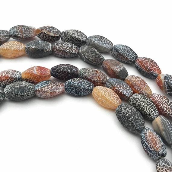 Gemstone Beads Wholesale Beads 8x12mm Frosted Agate Rice Beads