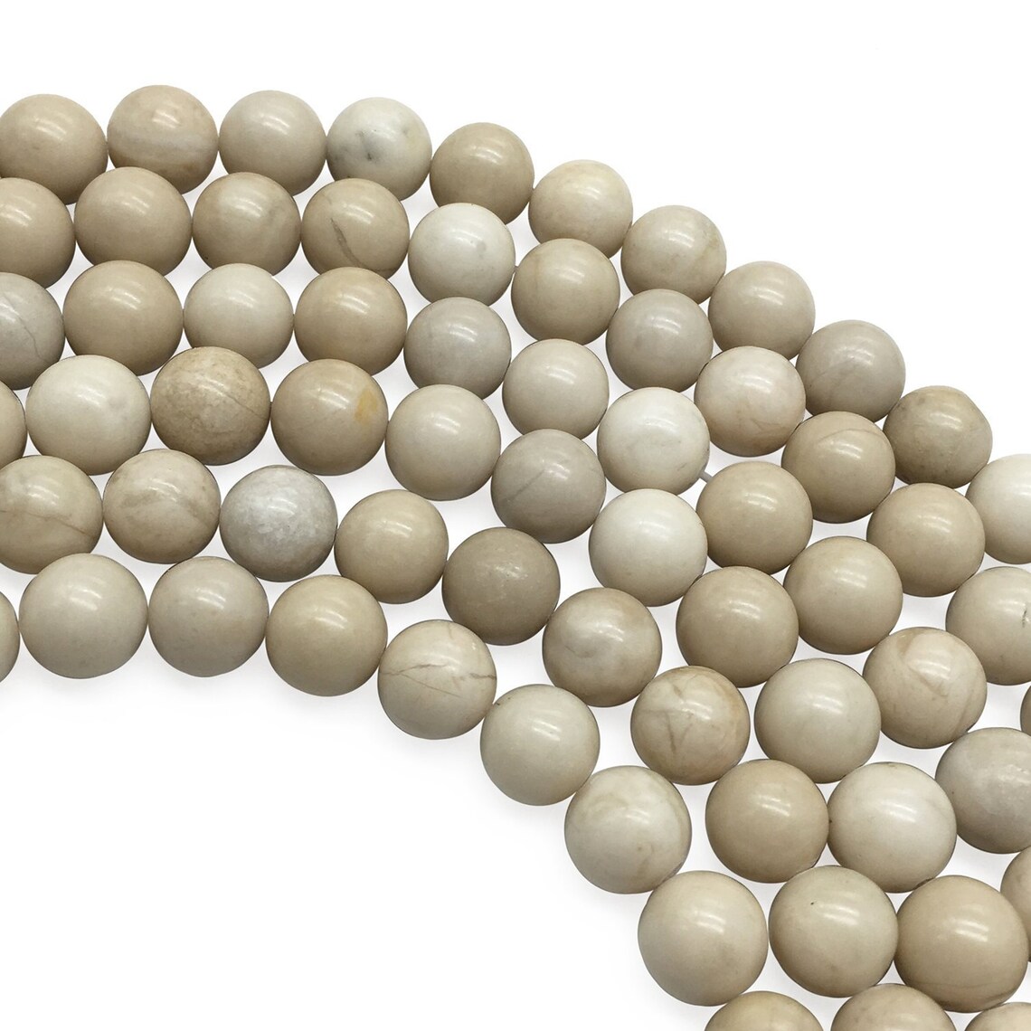 10mm Fossil Jasper Beads Ivory White Jasper Beads Round Etsy