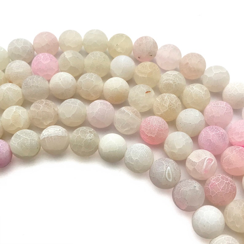 10mm Frosted Agate Beads, Round Gemstone Beads, Wholesale Beads image 1