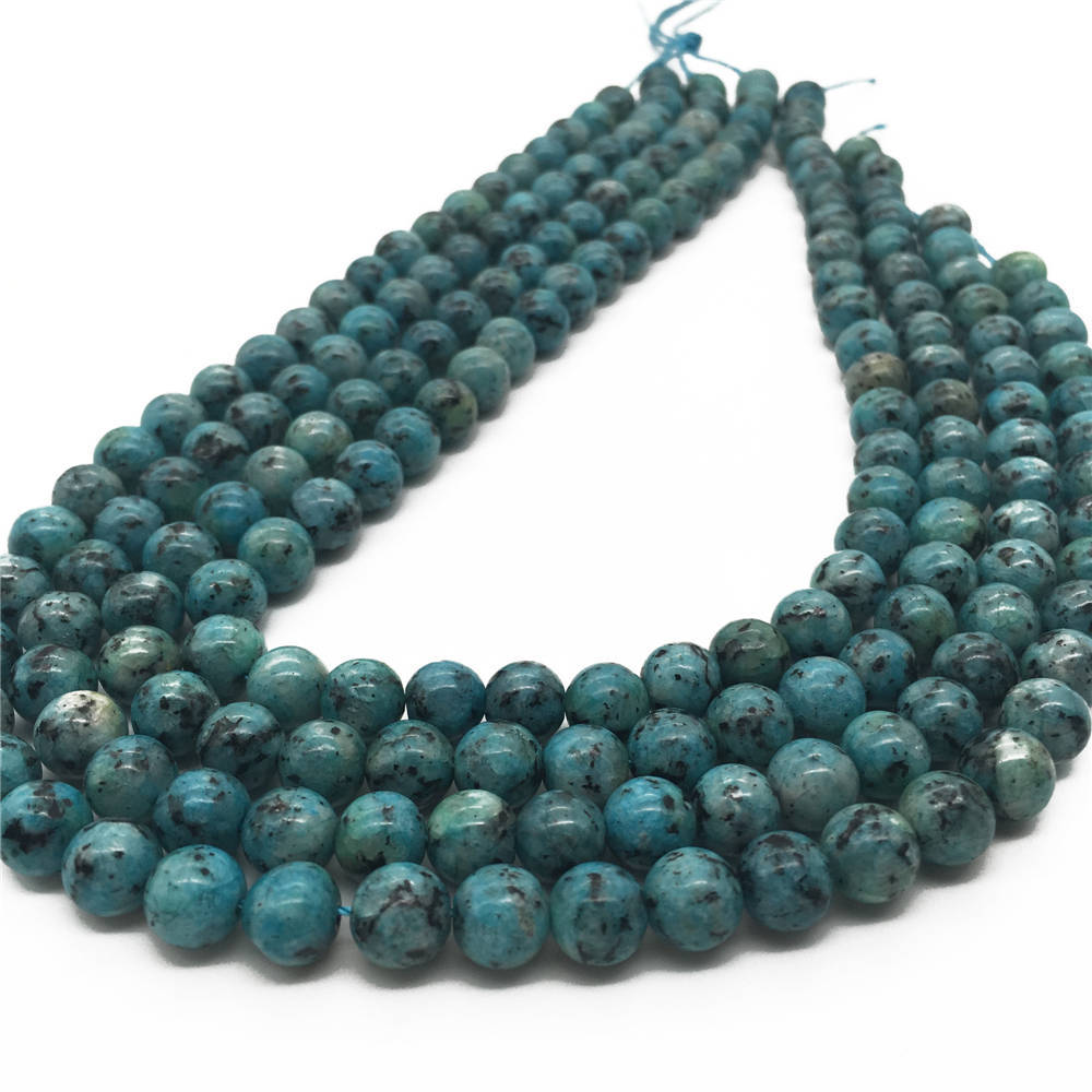 8mm Blue Sesame Jasper Beads Round Gemstone Beads Wholesale Etsy
