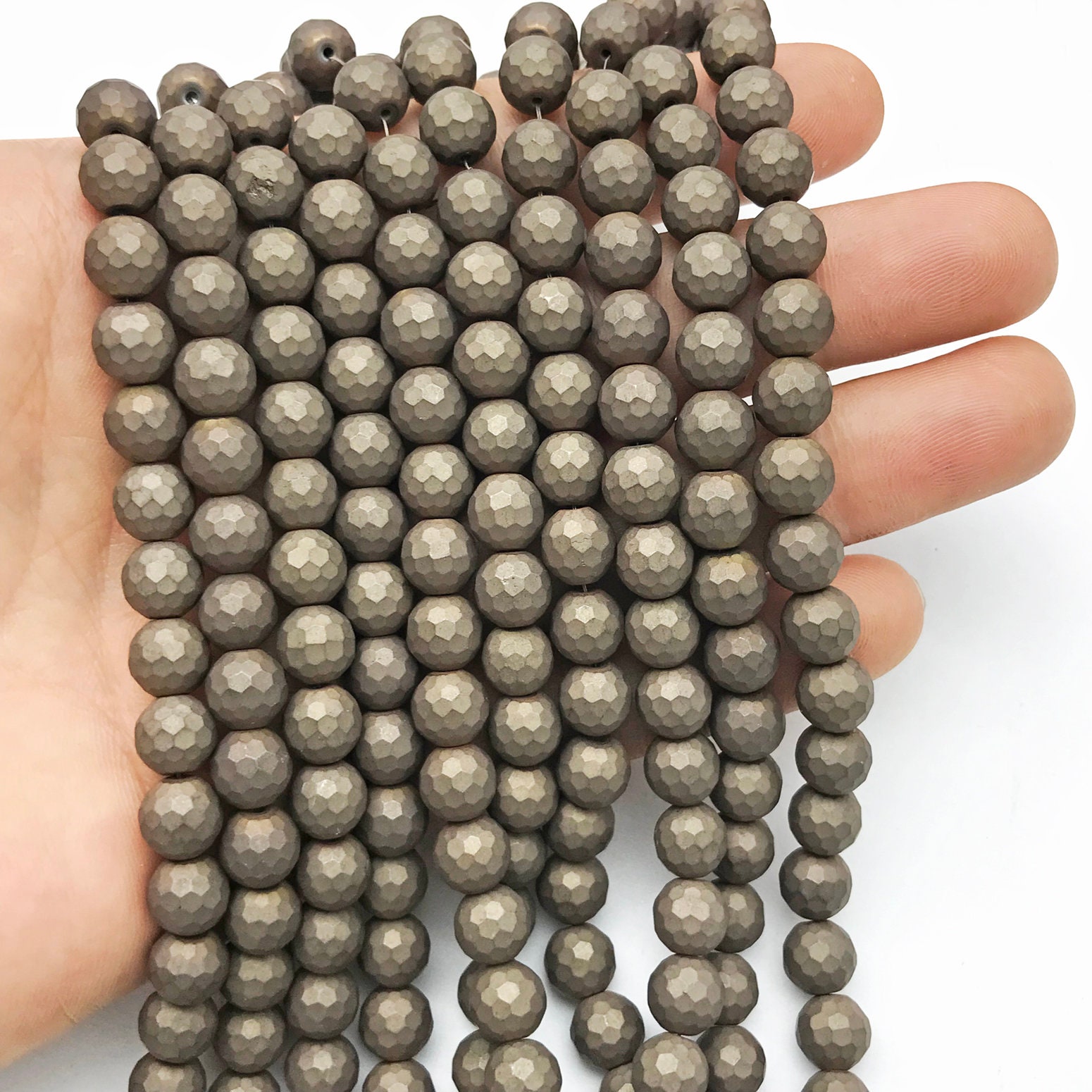 Faceted Brown Hematite Beads Matte Hematite Beads 8mm 10mm Etsy