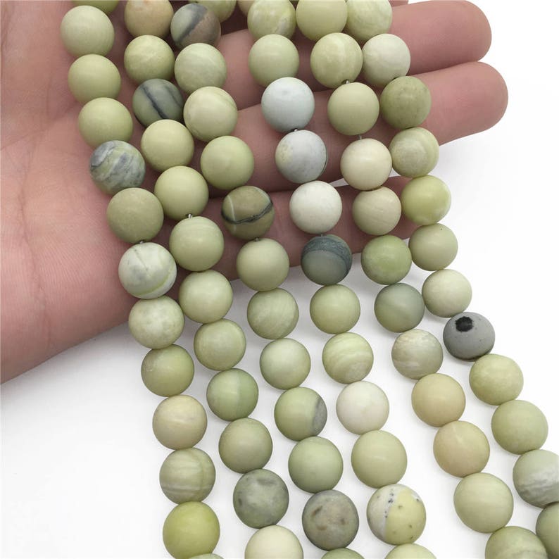 10mm Matte Butter Jade Beads Round Gemstone Beads Wholasela Etsy