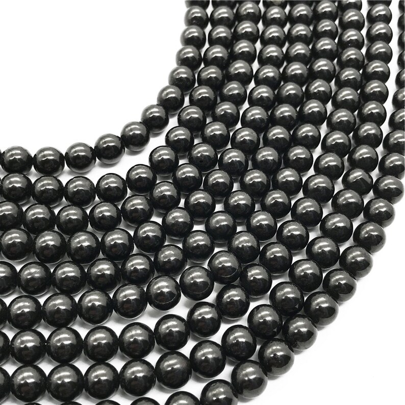 8mm Jet Beads Black stone Beads Round Gemstone Beads Etsy