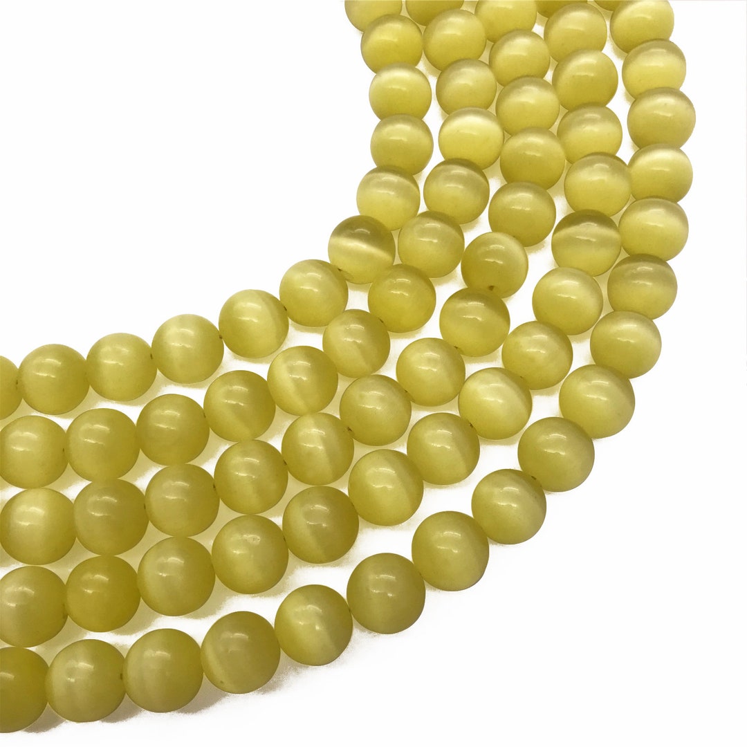 10mm Yellow Cat Eye Beads, Round Gemstone Beads, Wholesale Beads Etsy