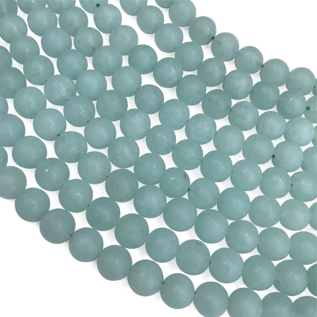 10mm Matte Light Blue Sponge Quartz Beads Round Gemstone Etsy