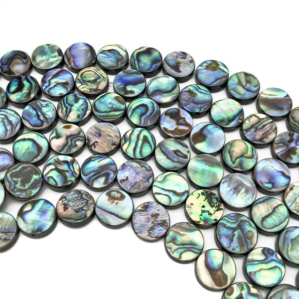 Abalone Muschel Münzen Perlen, Glatte Flache Muschel Bedas, Muschel Schmuck, 8mm, 10mm, 12mm, 15mm