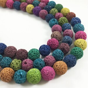 10mm Multicolor Lava Beads, Gemstone Beads, Wholesale Beads image 1