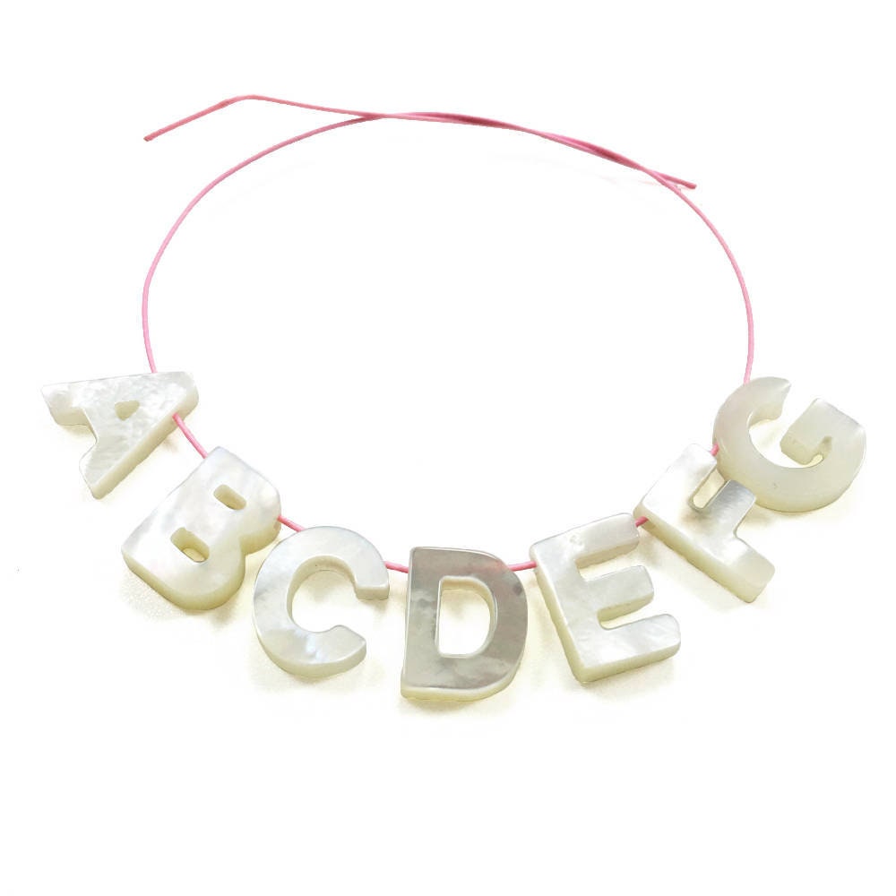 Mother of Pearl Alphabet Beads Letter Beads Shell Jewelry