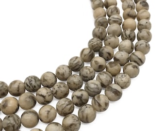 8mm Graphic Feldspar Beads, Round Gemstone Beads, Wholesale Beads