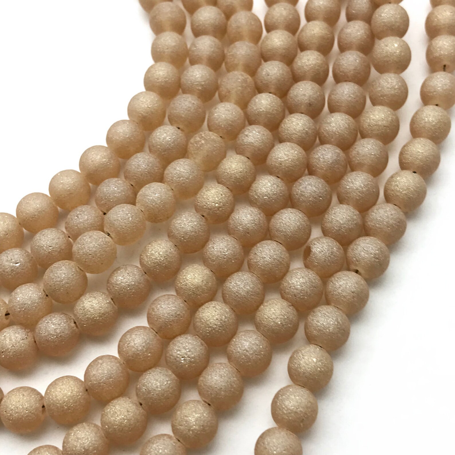 8mm Matte Gold Glass Loose Beads Etsy