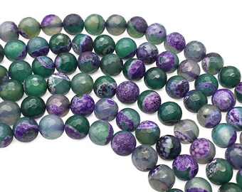 8mm Faceted Agate Beads, Gemstone Beads, Wholesale Beads