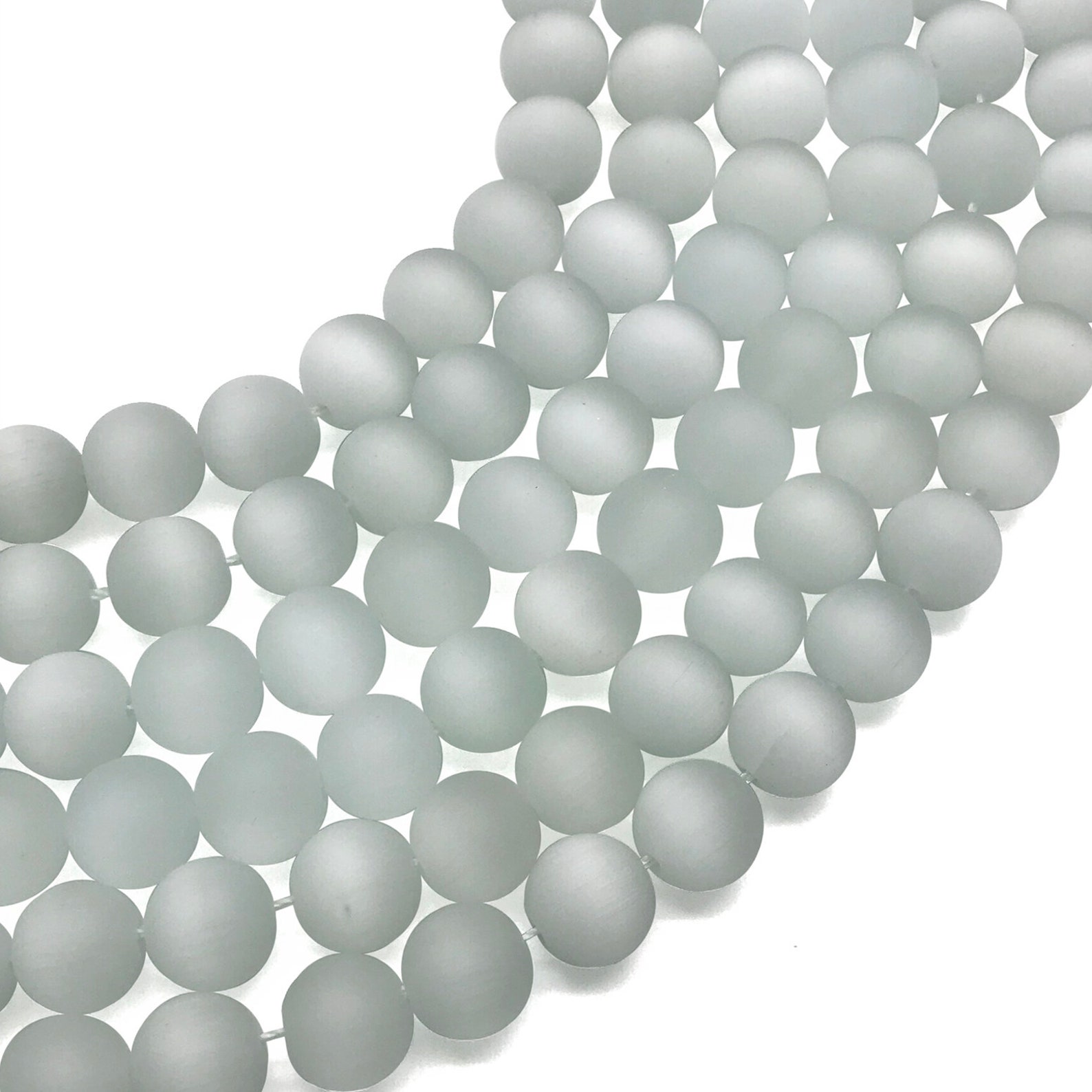 10mm Matte White Cat Eye Beads Round Gemstone Beads Etsy