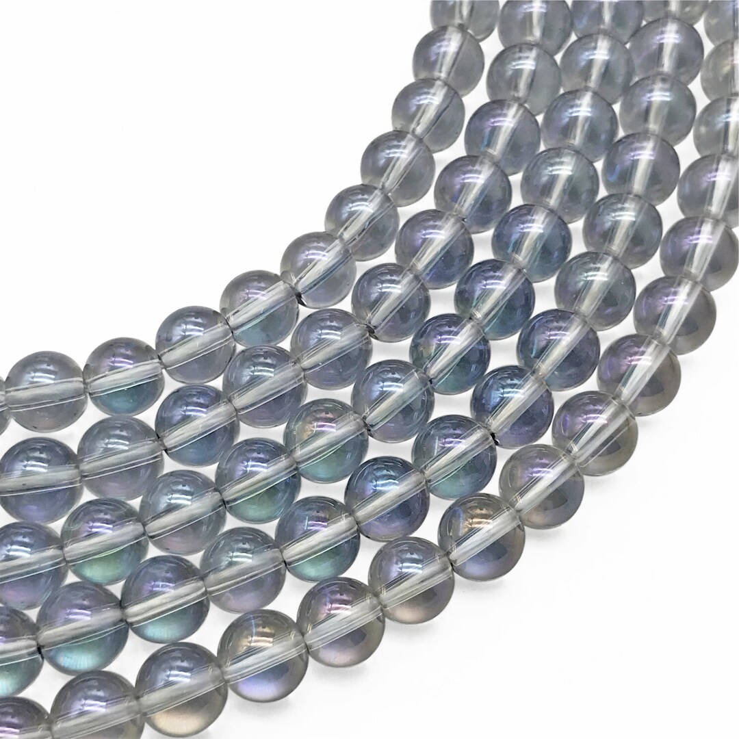 Blue Angel Aura Quartz Beads, Round Gemstone Beads, Wholesale Beads