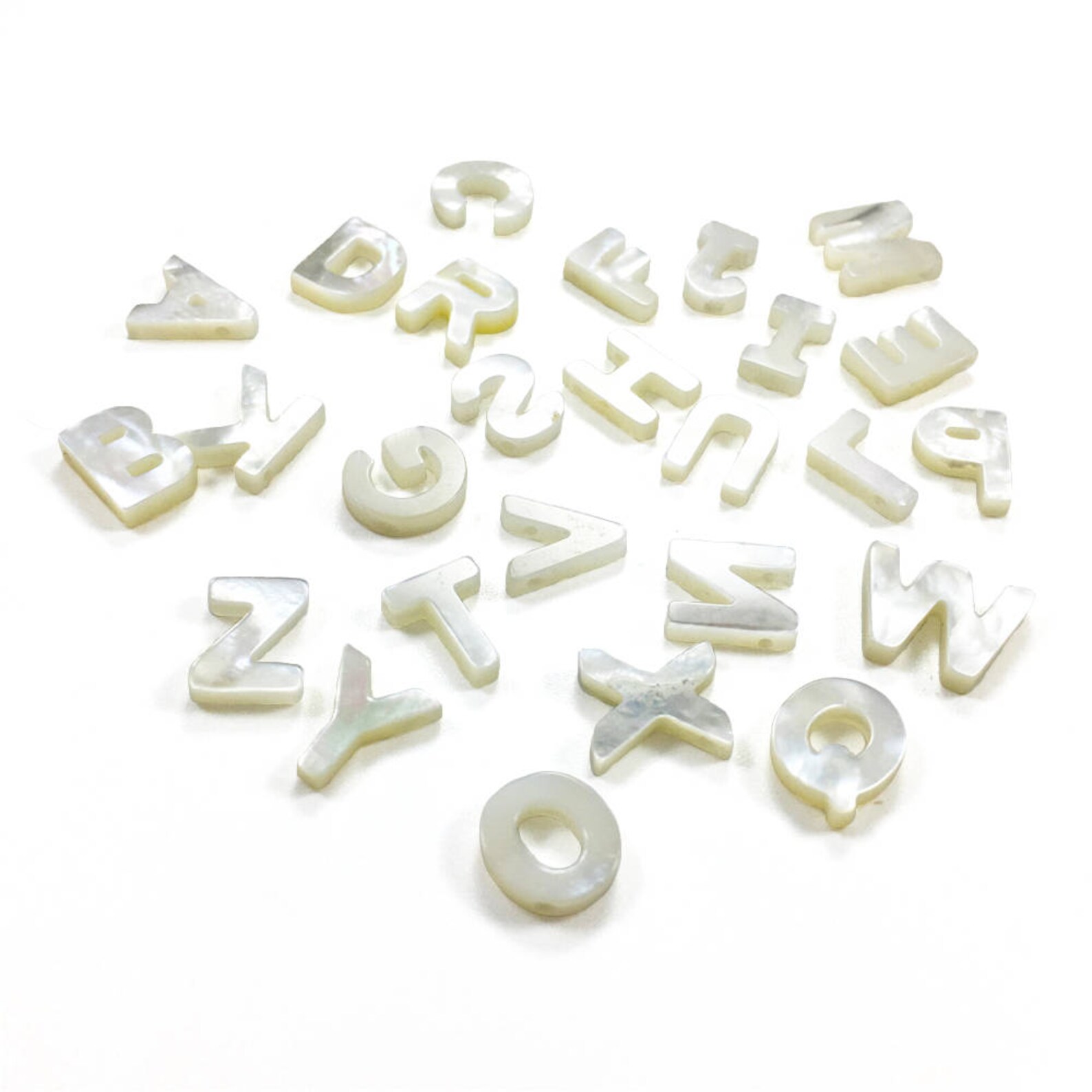 Mother of Pearl Alphabet Beads Letter Beads Shell Jewelry - Etsy