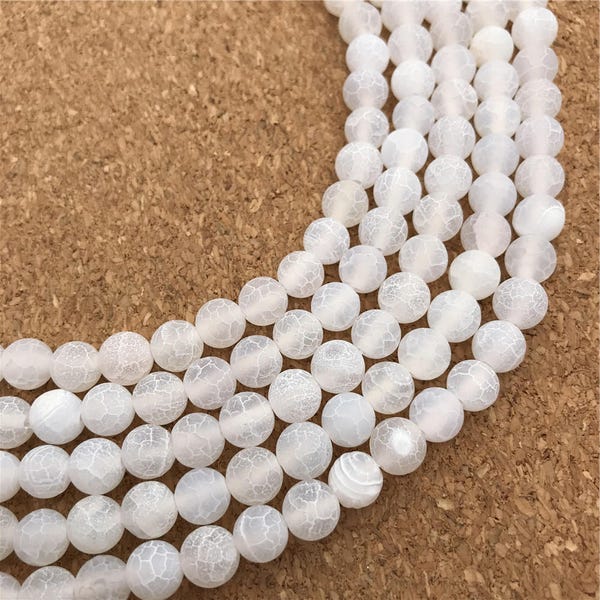 8mm Frosted Agate Beads, Rund Gemstone Beads, Wholasela Beads