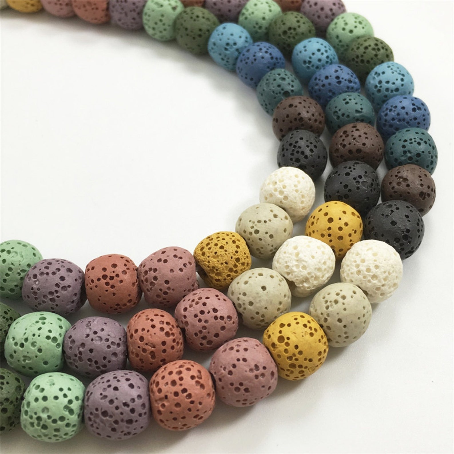 10mm Natural Lava Beads Multicolor Lava Rock Beads Lava Etsy