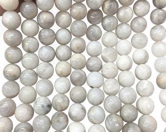 Perles en Agate dentelle blanche à facettes 10mm, pierres précieuses perles rondes, perles en gros