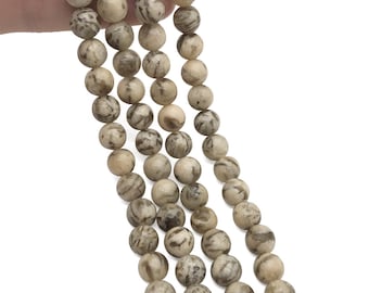 10mm Graphic Feldspar Beads, Round Gemstone Beads, Wholesale Beads