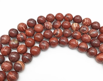 8mm Red River Jasper Beads, Round Gemstone Beads, Wholesale Beads