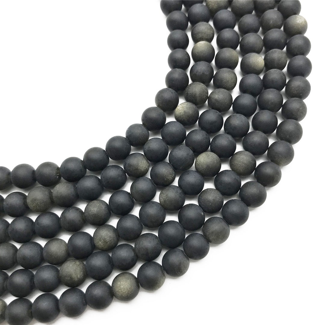 Cuentas Piedra Natural Manualidades Cuentas Sueltas De Obsidiana Dorada De 8mm - 15 Unidades, Redondas, Piedra Natural, Para Manualidades Y Joyería Cuentas Piedra Natural Obsidiana Oro