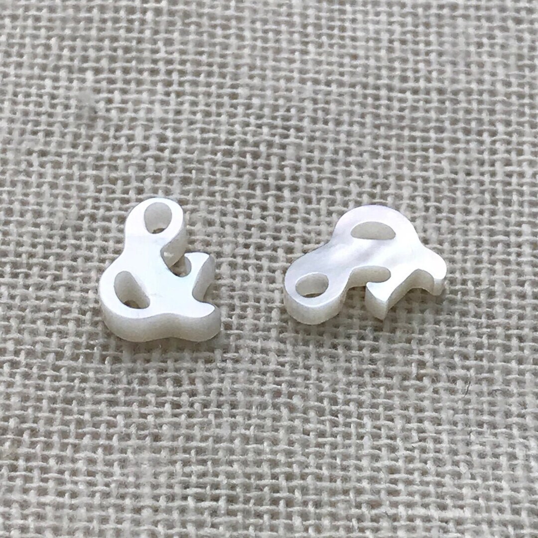 5pcs Mother of Pearl Ampersand Charm Pendants, Shell Jewelry, 8x10mm Etsy