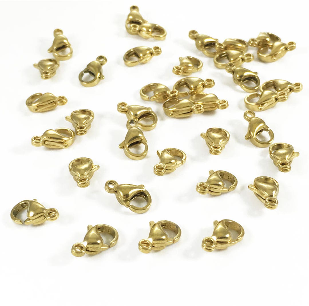 50pcs Stainless Steel Lobster Clasps, Gold Plated Lobster Clasp, Jewelry Making, 10mm Etsy