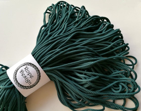  Cordón de macramé verde claro, cuerda de algodón natural de  0.118 in de diámetro, cuerda de tejer, fabricación de manualidades, cordón  de color natural, suministros de manualidades, hilo grueso, cuerda de