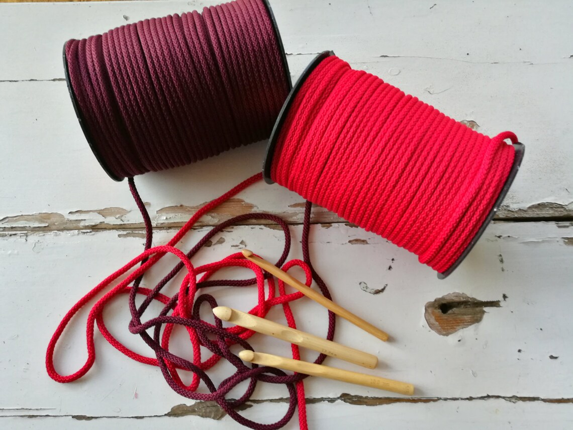 Chunky 6mm polyester rope 100m/109yd Colored bulk cord Etsy