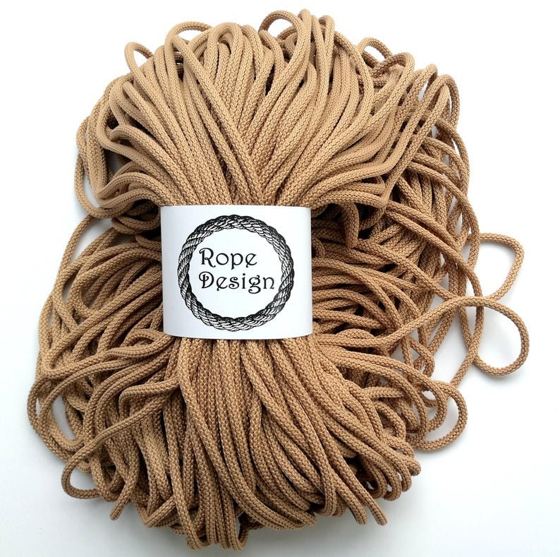 Soft colored rope Chunky macrame rope Macrame supplies Nylon strong cord Ombre macrame 6 mm cord 50m54yd Polyester rope