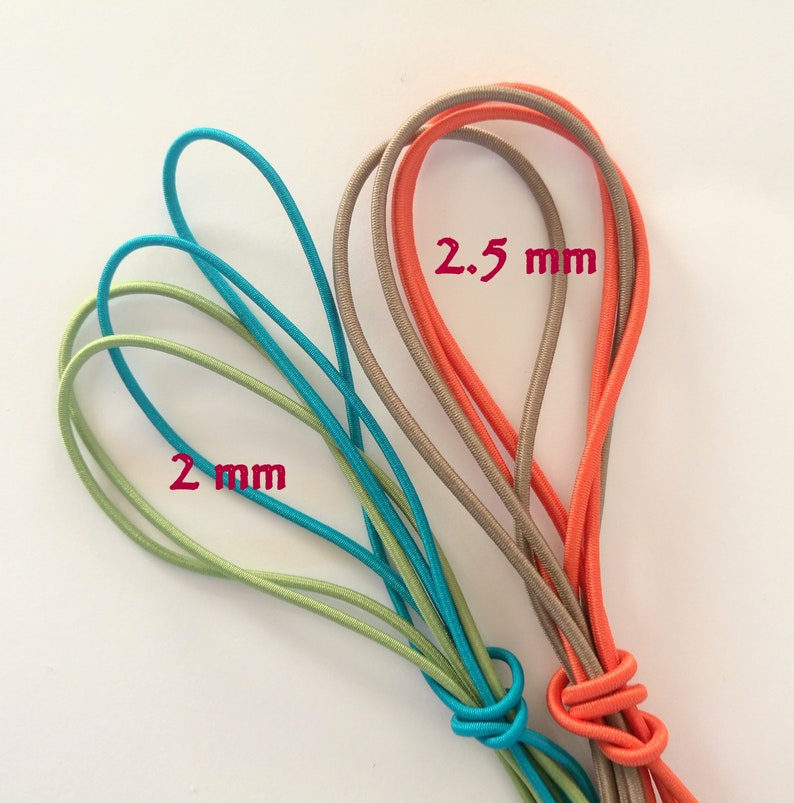 Round Elastic Cord Sample Card Elastic 2 Mm Cord Colour Etsy