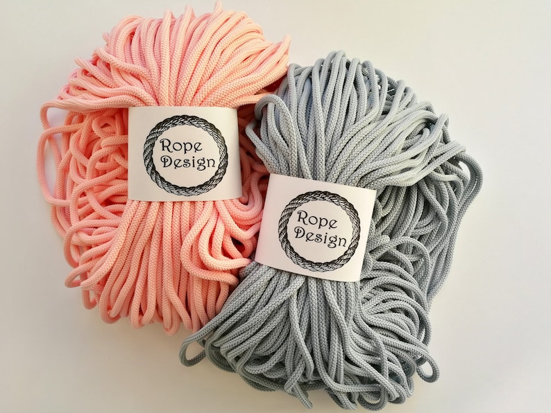Macrame cord Colored cotton rope 100 yard strong cord Soft textile cord Craft project Braided rope Textile 6mm cord Chunky polyester rope
