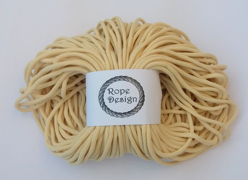 Soft colored rope Chunky macrame rope Macrame supplies Nylon strong cord Ombre macrame 6 mm cord 50m54yd Polyester rope