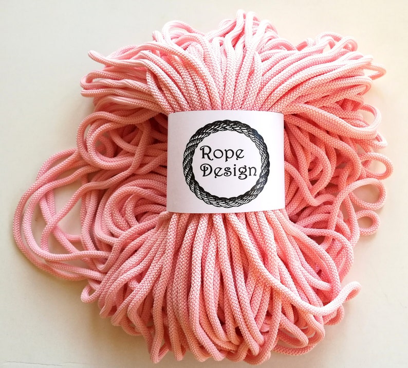 Macrame cord Colored cotton rope 100 yard strong cord Soft textile cord Craft project Braided rope Textile 6mm cord Chunky polyester rope
