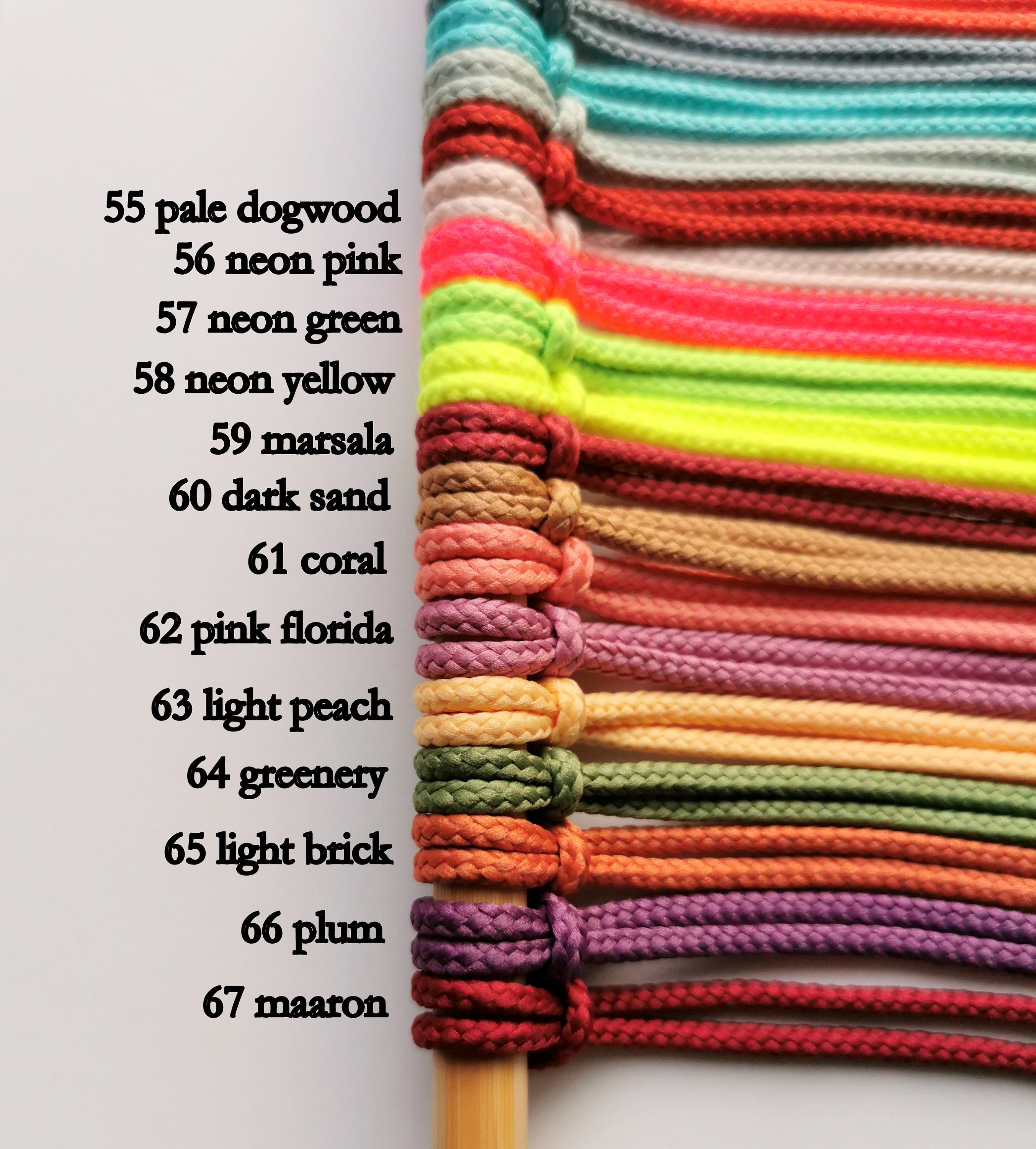 Macrame Nylon Cord 4 5 Mm Colored Polyester Rope Soft Etsy