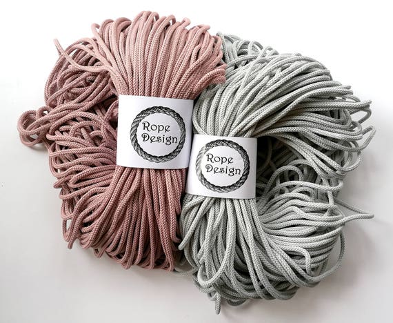 Polyester Macrame Cord, 6 Mm, Chunky Colored Cord, Soft Nylon Rope