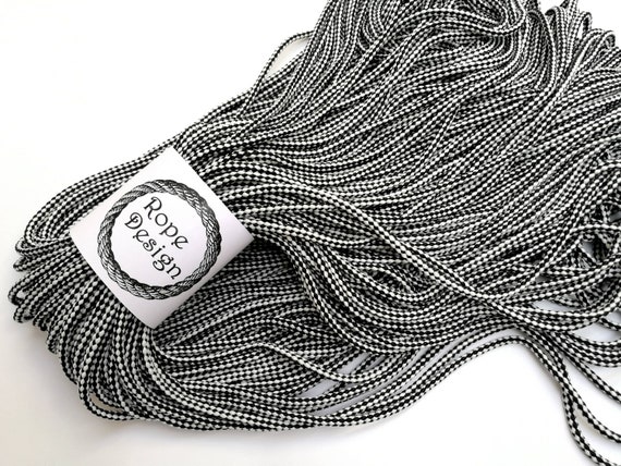 Polyester 5mm Rope, Mix White/black Color, Textile Cord 100m/109y