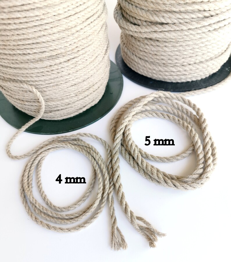 Linen Twine Natural Cord 4 Mm/0.16'' and 5 Etsy