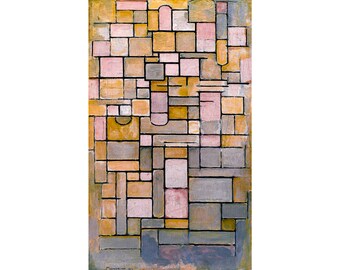 Piet Mondrian, Composition 8, 1814 | Art Print | Canvas Print | Fine Art Poster | Art Reproduction | Archival Giclee | Gift Wrapped