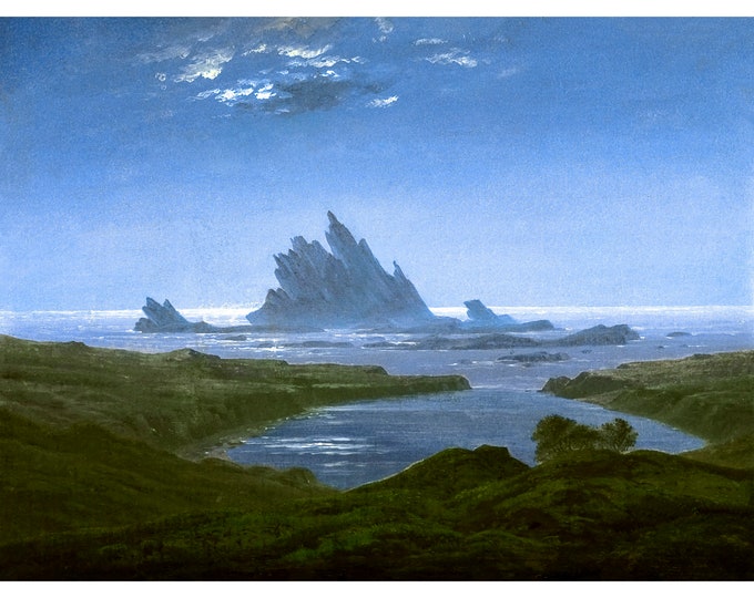 Caspar David Friedrich, Reefs by the Seashore, Felsenriff am Meeresstrand, 1824 | Art Print | Canvas Print | Fine Art Poster | Art