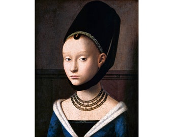 Petrus Christus, Portrait of a Young Girl, 1470 | Art Print | Canvas Print | Fine Art Poster | Art Reproduction | Archival Giclee | Gift