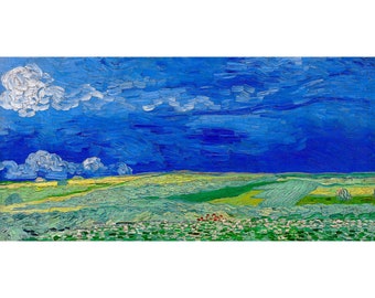 Van Gogh, Wheatfield under Thunderclouds, 1890 | Art Print | Canvas Print | Fine Art Poster | Art Reproduction | Archival Giclee | Gift Wrap