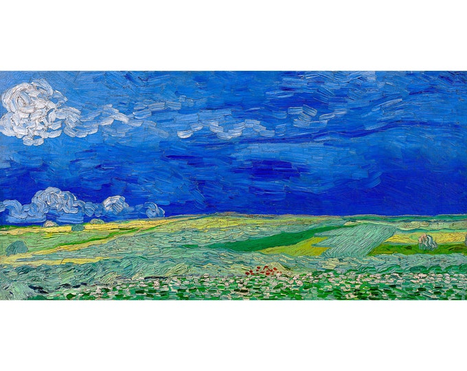 Van Gogh, Wheatfield under Thunderclouds, 1890 | Art Print | Canvas Print | Fine Art Poster | Art Reproduction | Archival Giclee | Gift Wrap