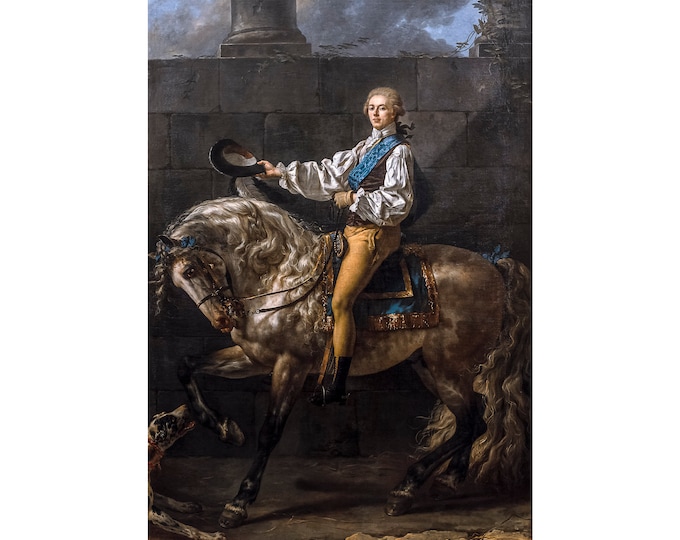 Jacques-Louis David, Portrait of Count Stanislas Potocki, 1781 | Art Print | Canvas Print | Fine Art Poster | Art Reproduction | Archival