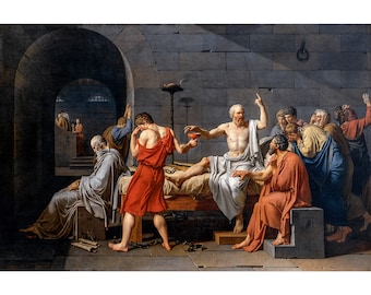 Jacques-Louis David, The Death of Socrates, 1787 | Art Print | Canvas Print | Fine Art Poster | Art Reproduction | Archival Giclee | Gift