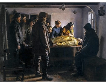 Michael Ancher, The drowned fisherman, 1896 | Art Print | Canvas Print | Fine Art Poster | Art Reproduction | Archival Giclee | Gift Wrapped