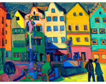 Wassily Kandinsky, Weilheim-Marienplatz, 1909 | Art Print | Canvas Print | Fine Art Poster | Art Reproduction | Archival Giclee | Gift Wrap