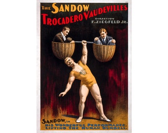 The Sandow, Vaudeville Strong Man | Art Print | Canvas Print | Fine Art Poster | Art Reproduction | Archival Giclee | Gift Wrapped